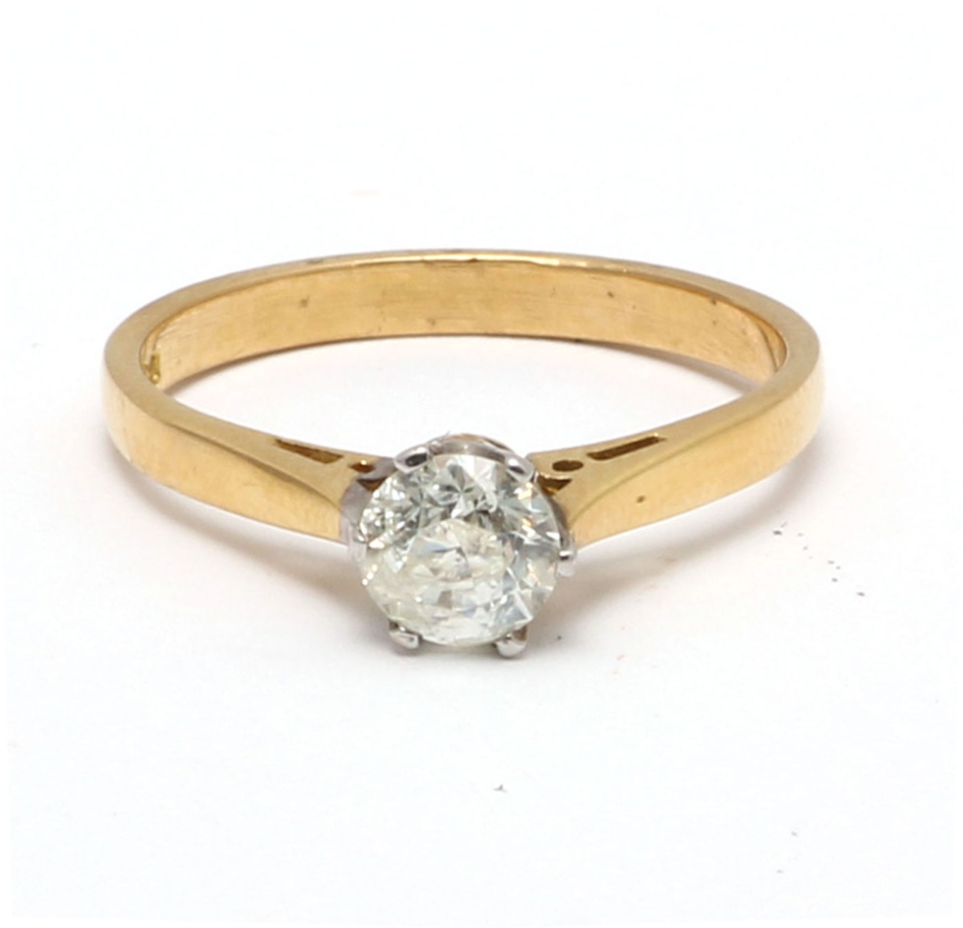 18ct Yellow Gold Brilliant Cut Diamond Engagement Ring J I2 0.61 Carats - Valued by GIE £2,995. - Image 5 of 6