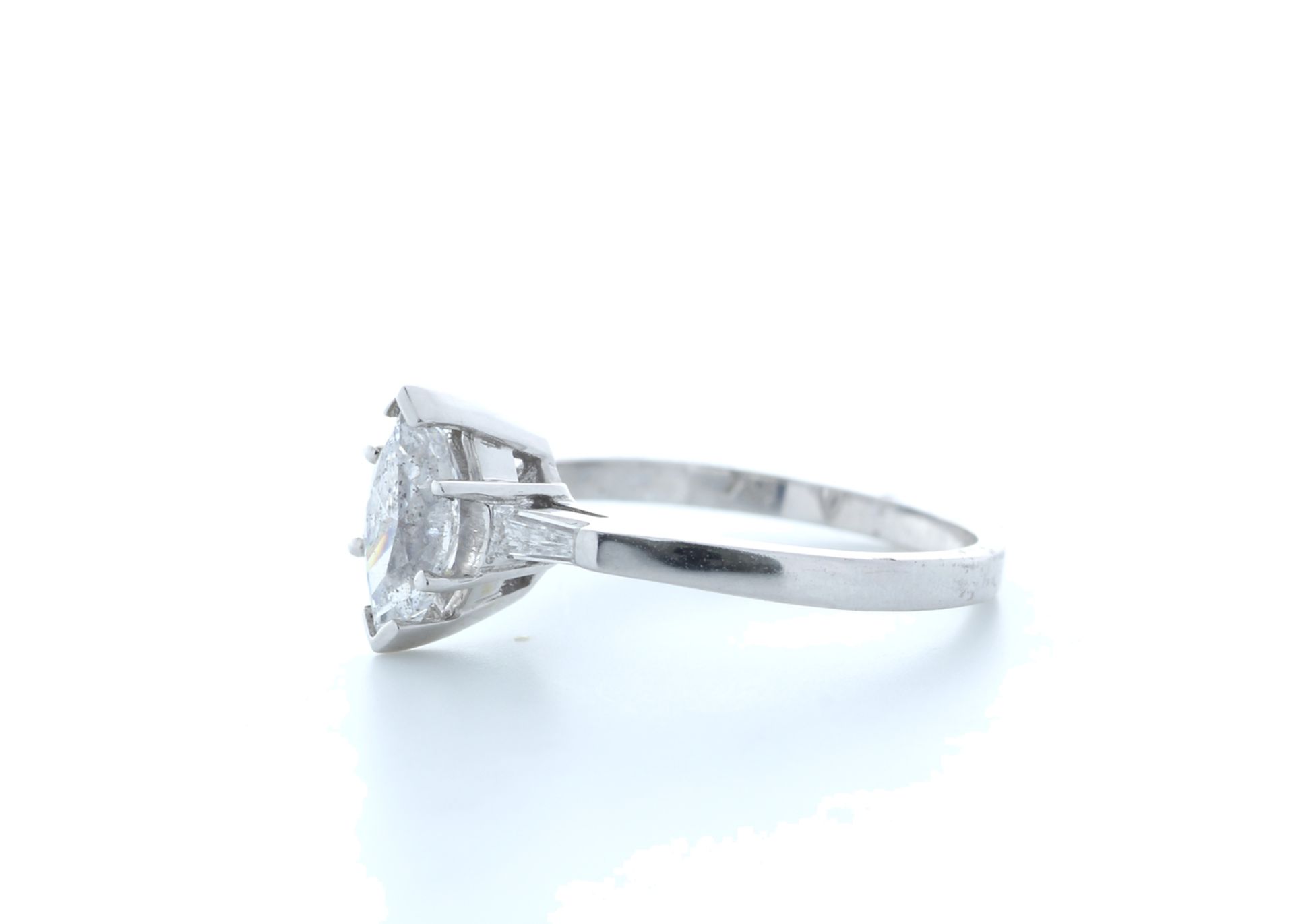 18ct White Gold Marquise Diamond With Stone Set Shoulders 1.22 Carats Carats - Valued by IDI £12, - Image 2 of 5