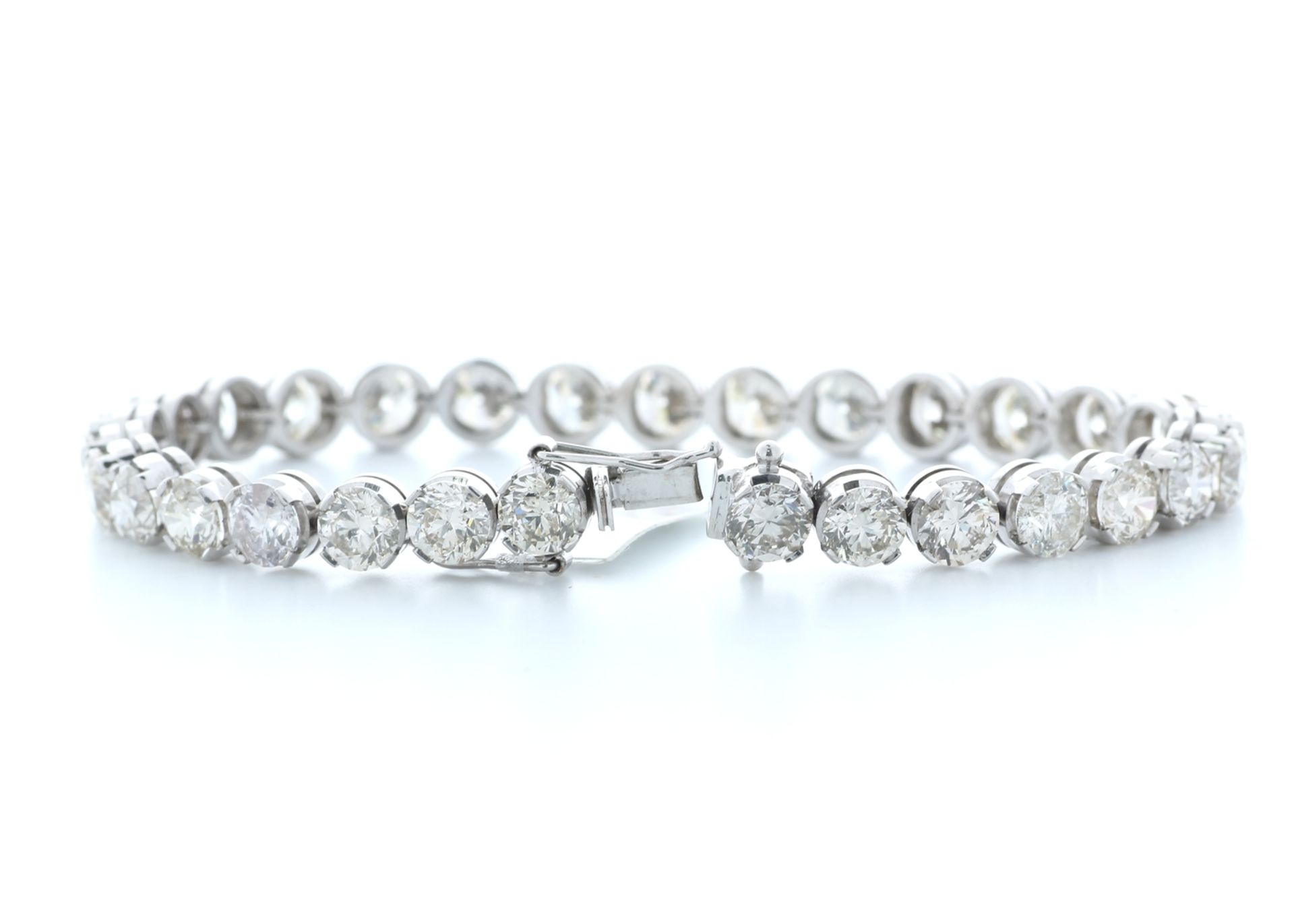 18ct White Gold Claw Set Diamond Tennis Bracelet 23.02 Carats Carats - Valued by IDI £165,000.00 - - Image 3 of 4