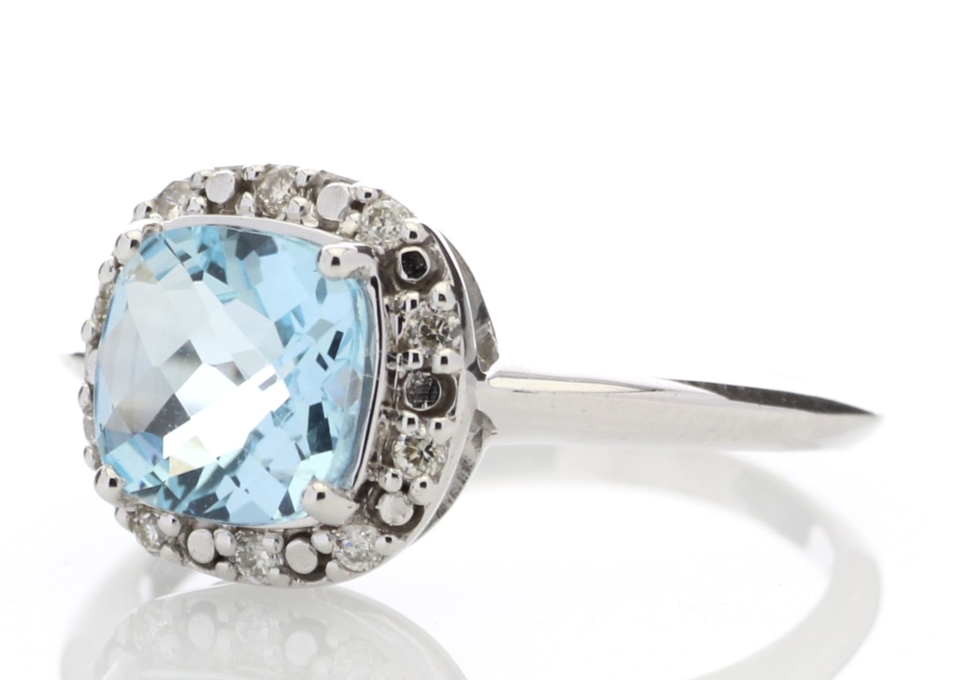 9ct White Gold Diamond And Blue Topaz Ring 0.10 Carats - Valued by GIE £1,920.00 - 9ct White Gold - Image 2 of 9