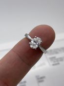 ***£12,380.00*** GIA 1.00CT ACCREDITED OVAL CUT DIAMOND RING, VS1, E