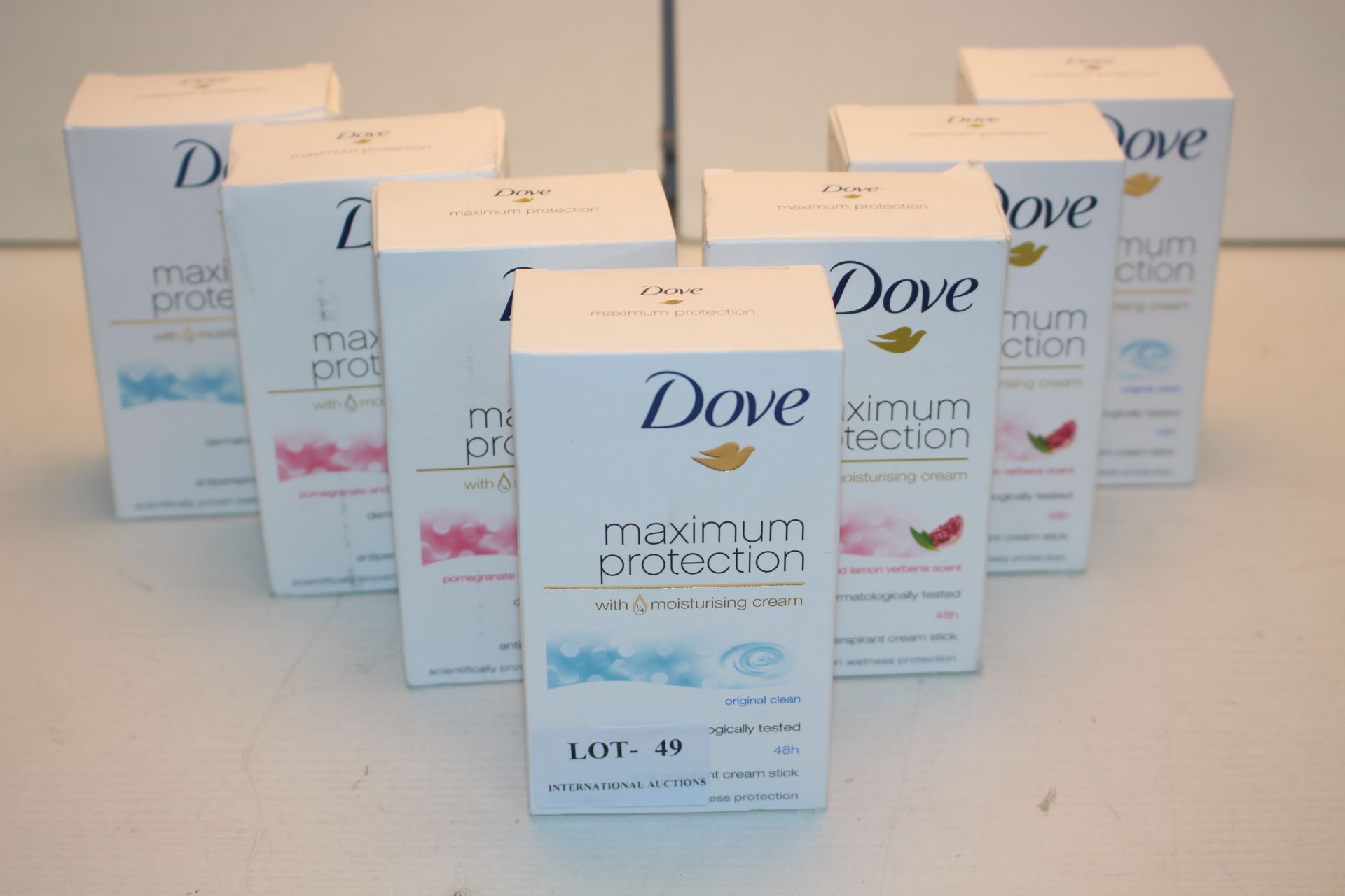 7X BOXED DOVE MAXIMUM PROTECTION DEODORANT CREAM STICKS Condition ReportAppraisal Available on