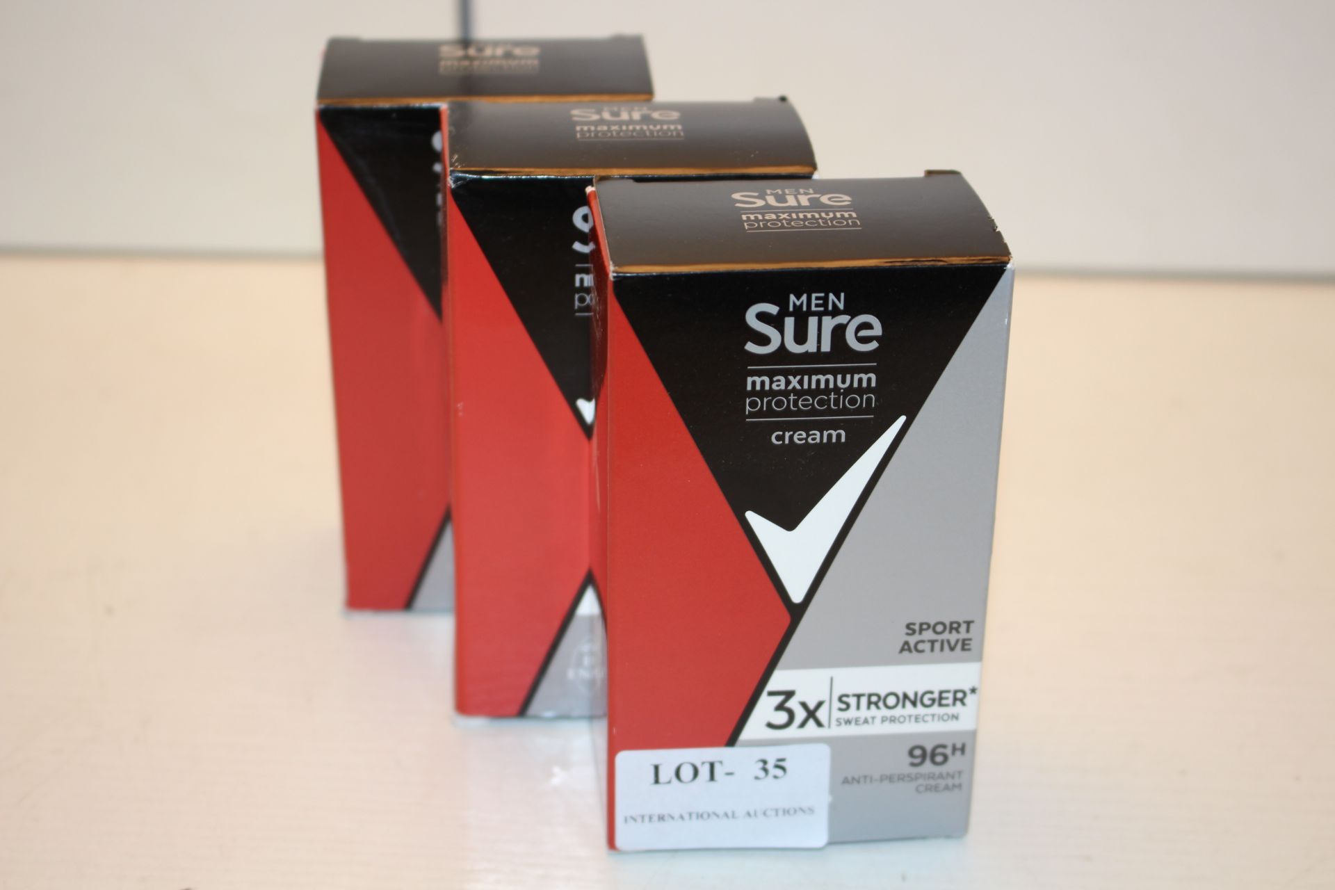 3X BOXED MEN SURE MAXIMUM PROTECTION CREAM ANTI-PERSPIRANT CREAM Condition ReportAppraisal Available