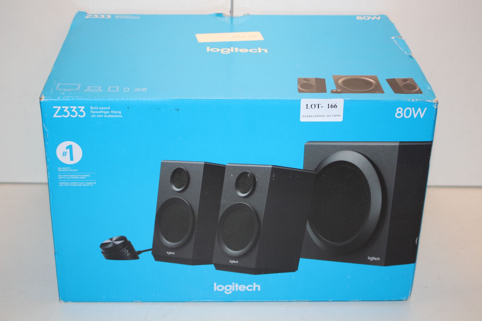 BOXED LOGITECH Z333 80W STEREO SPEAKERS RRP £59.99Condition ReportAppraisal Available on Request-