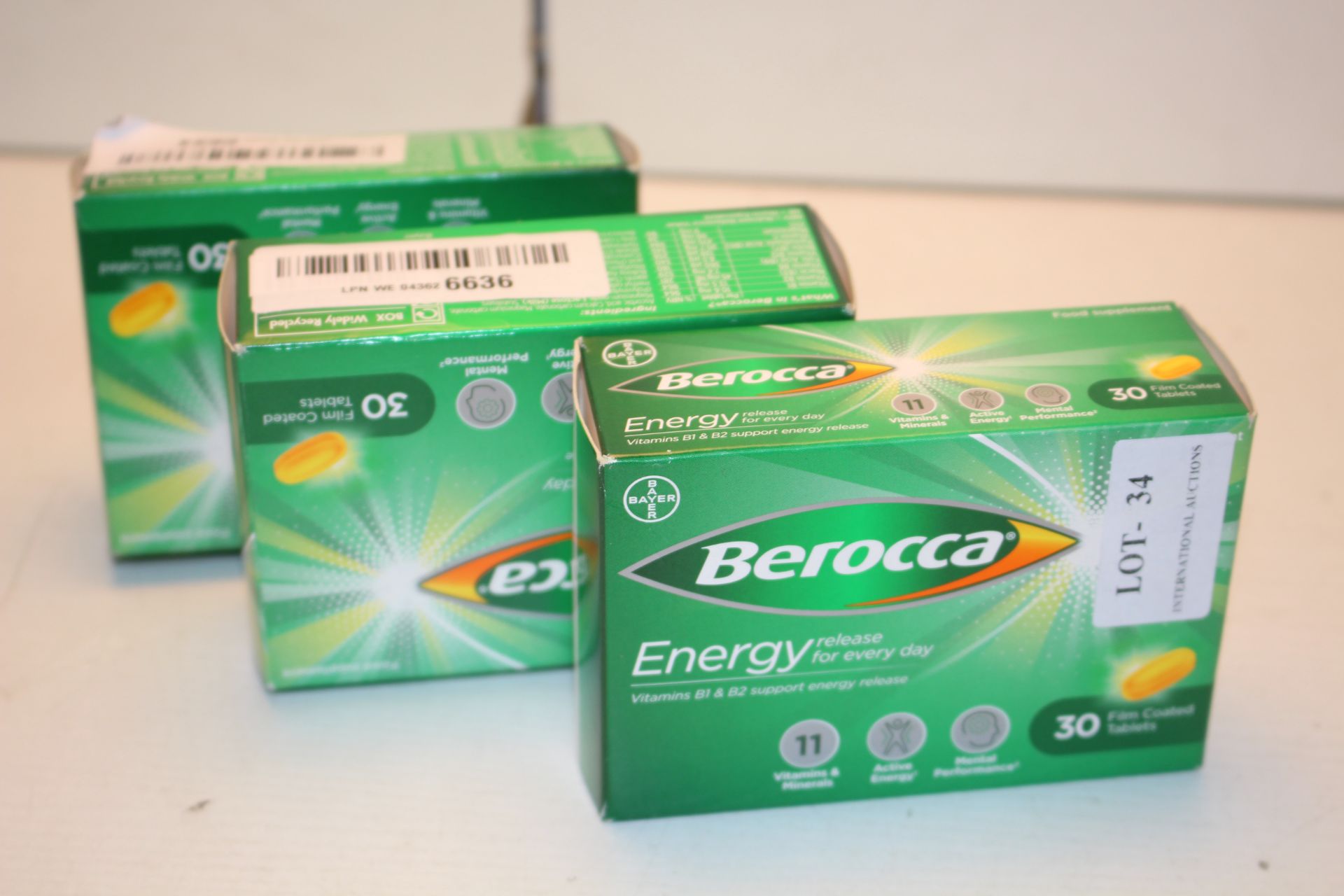 3X BOXED 30PACKS BEROCCA ENERGY RELEASE VITAMINS B1 & B2 FILM COATED TABLETS COMBINED RRP £24.