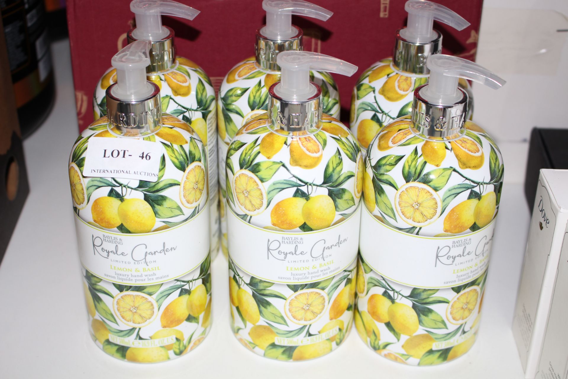 6X BAYLISS & HARDING ROYALE GARDEN LIMITED EDITION LEMON & BASIL LUXURY HAND WASH 500ML BOTTLES