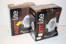 2X BOXED WARMLITE 2000W UPRIGHT FAN HEATER WITH ADJUSTABLE THERMOSTAT COMBINED RRP £40.00Condition