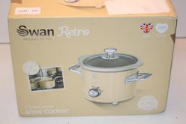 BOXED SWAN RETRO 1.5LITRE CREAM SLOW COOKER RRP £29.99Condition ReportAppraisal Available on