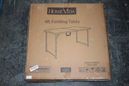 BOXED LASSIC HOMEWARES HOME VIDA 4FT FOLDING TABLECondition ReportAppraisal Available on Request-