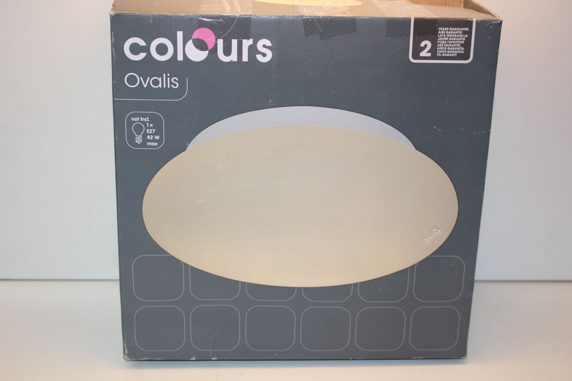 BOXED COLOURS OVAILIS SEMI FLUSH CEILING LIGHT FITTING RRP £29.99Condition ReportAppraisal Available