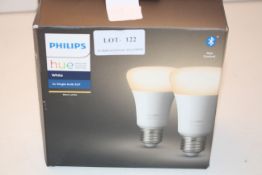 BOXED PHILIPS HUE PERSONAL WIRELESS LIGHTING WHITE 2X SINGLE BULBS E27Condition ReportAppraisal