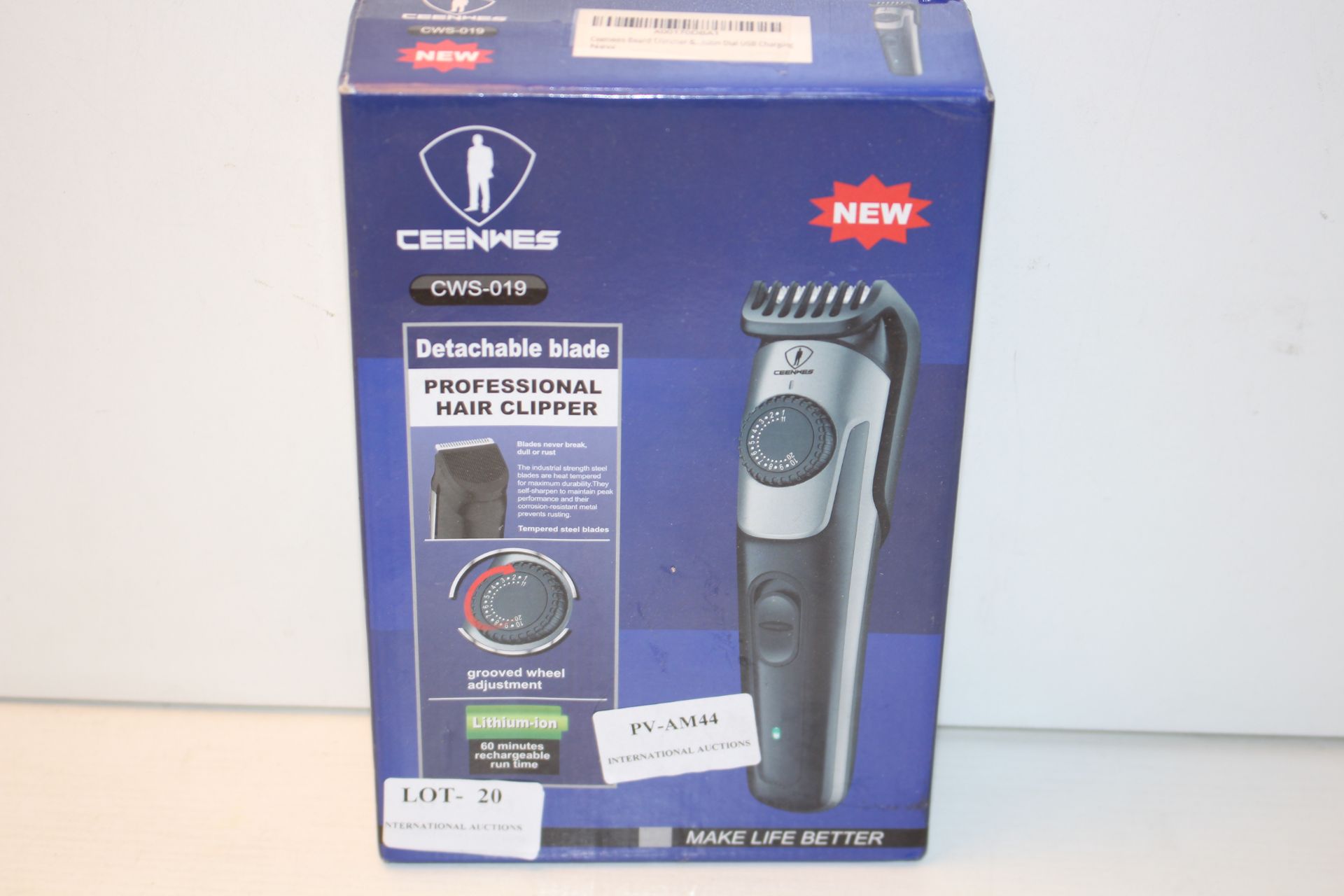 BOXED CEENWES PROFESSIONAL HAIR CLIPPER CWS-019 RRP £27.99Condition ReportAppraisal Available on