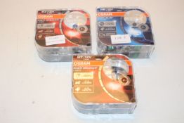 3X BOXED SETS OSRAM CAR HEADLIGHTS (IMAGE DEPICTS STOCK)Condition ReportAppraisal Available on