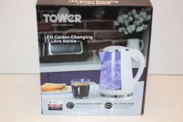 BOXED TOWER BLACK LED COLOUR CHANGING 1.7L KETTLE RRP £15.00Condition ReportAppraisal Available on