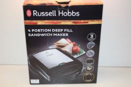 BOXED RUSSELL HOBBS 4 PORTION DEEP FILL SANDWICH MAKER RRP £29.99Condition ReportAppraisal Available