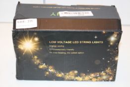 BOXED LOW VOLTAGE LED STRING LIGHTS Condition ReportAppraisal Available on Request- All Items are