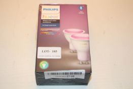 BOXED PHILIPS HUE PERSONAL WIRELESS LIGHTING WHITE AND COLOUR AMBIANCE 2X SINGLE BULB GU10 RRP £40.