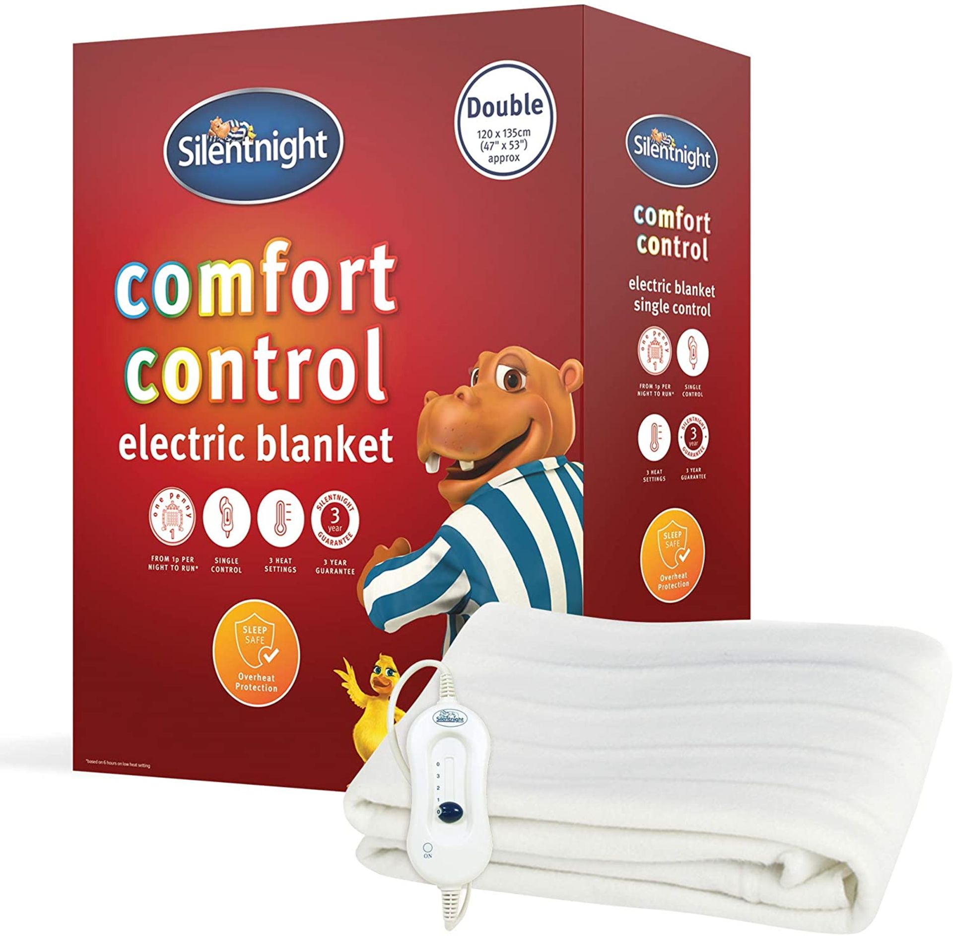 BOXED SILENT NIGHT COMFORT CONTROL ELECTRIC BLANKET STANDARD KING SIZE RRP £40.00Condition