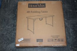 BOXED LASSIC HOMEWARES HOME VIDA 4FT FOLDING TABLECondition ReportAppraisal Available on Request-