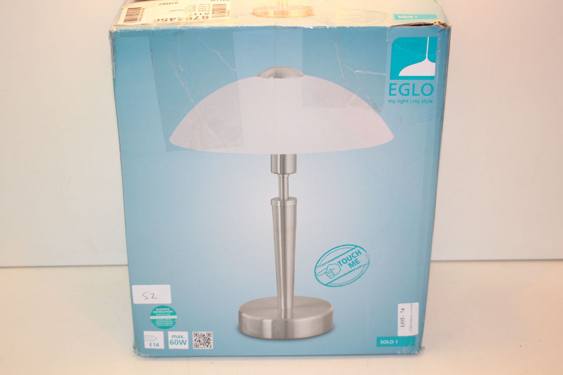 BOXED EGLO SOLO 1 TABLE LAMP Condition ReportAppraisal Available on Request- All Items are