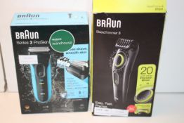 2X BOXED ASSORTED ITEMS TO INCLUDE BRAUN SERIES 3 PROSKIN & BRAUN BEARD TRIMMER 3 (IMAGE DEPICTS