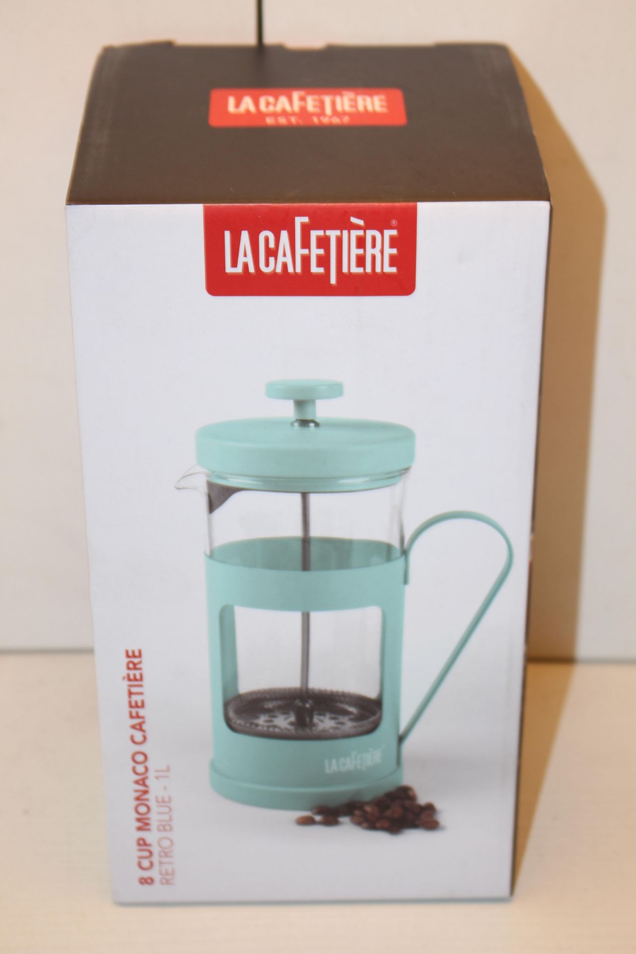 BOXED LA CAFETIERRE 8 CUP MONACO CAFETIERE RETRO BLUE 1LCondition ReportAppraisal Available on