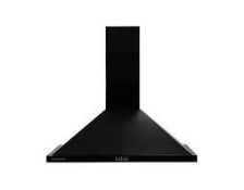 BOXED RUSSELL HOBBS 90CM WIDE BLACK STEEL CHIMNEY COOKER HOOD MODEL: RHSCH901B-M RRP £109.