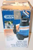 BOXED DRAPER 750W 230V SUBMERSIBLE DIRTY WATER PUMP WITH FLOAT SWITCH STOCK NO. 61667 RRP £95.