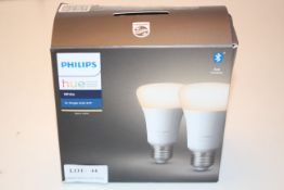 BOXED PHILIPS HUE PERSONAL WIRELESS LIGHTING WHITE 2X SINGLE BULB E27 RRP £24.99Condition