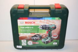 BOXED BOSCH PSB 1800 LI-2 CORDLESS COMBI DRILL RRP £97.04Condition ReportAppraisal Available on