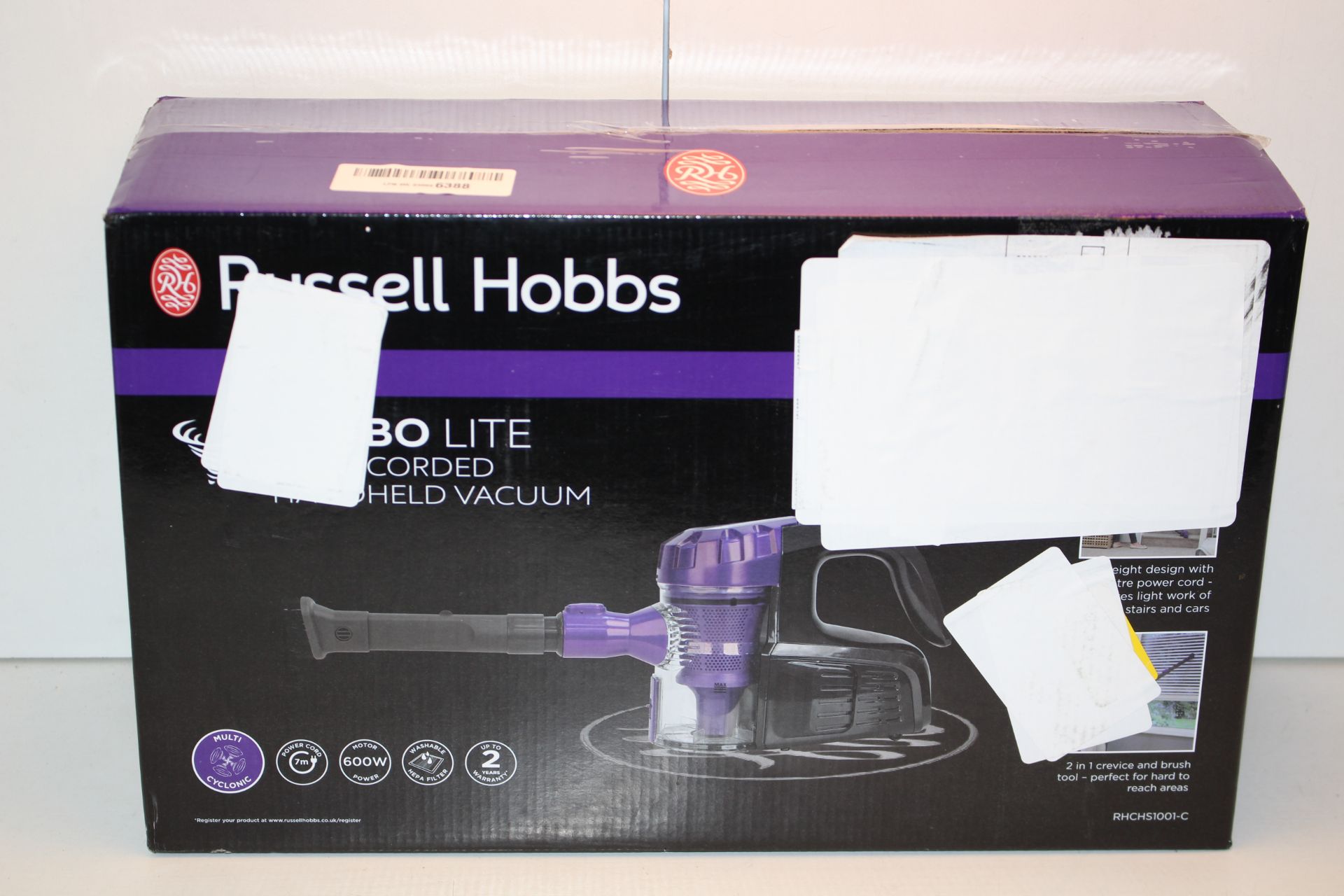 BOXED RUSSELL HOBBS TURBO LITE 3-IN-1 CORDED HANDHELD VACUUM RRP £79.99Condition ReportAppraisal