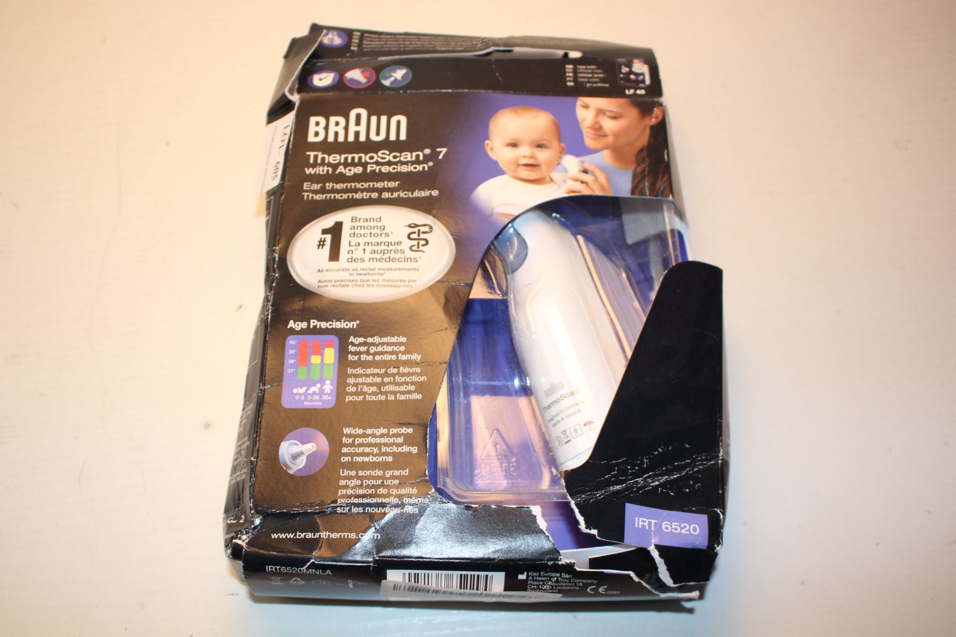 BOXED BRAUN THERMOSCAN 7 WITH AGE PRECISION EAR THERMOMETER MODEL: IRT6520B RRP £55.99Condition