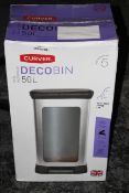 BOXED CURVER DECO 50L PEDAL BIN RRP £44.99Condition ReportAppraisal Available on Request- All