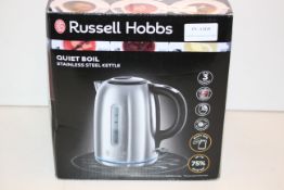 BOXED RUSSELL HOBBS QUIET BOIL STAINLESS STEEL KETTLE RRP £34.99Condition ReportAppraisal