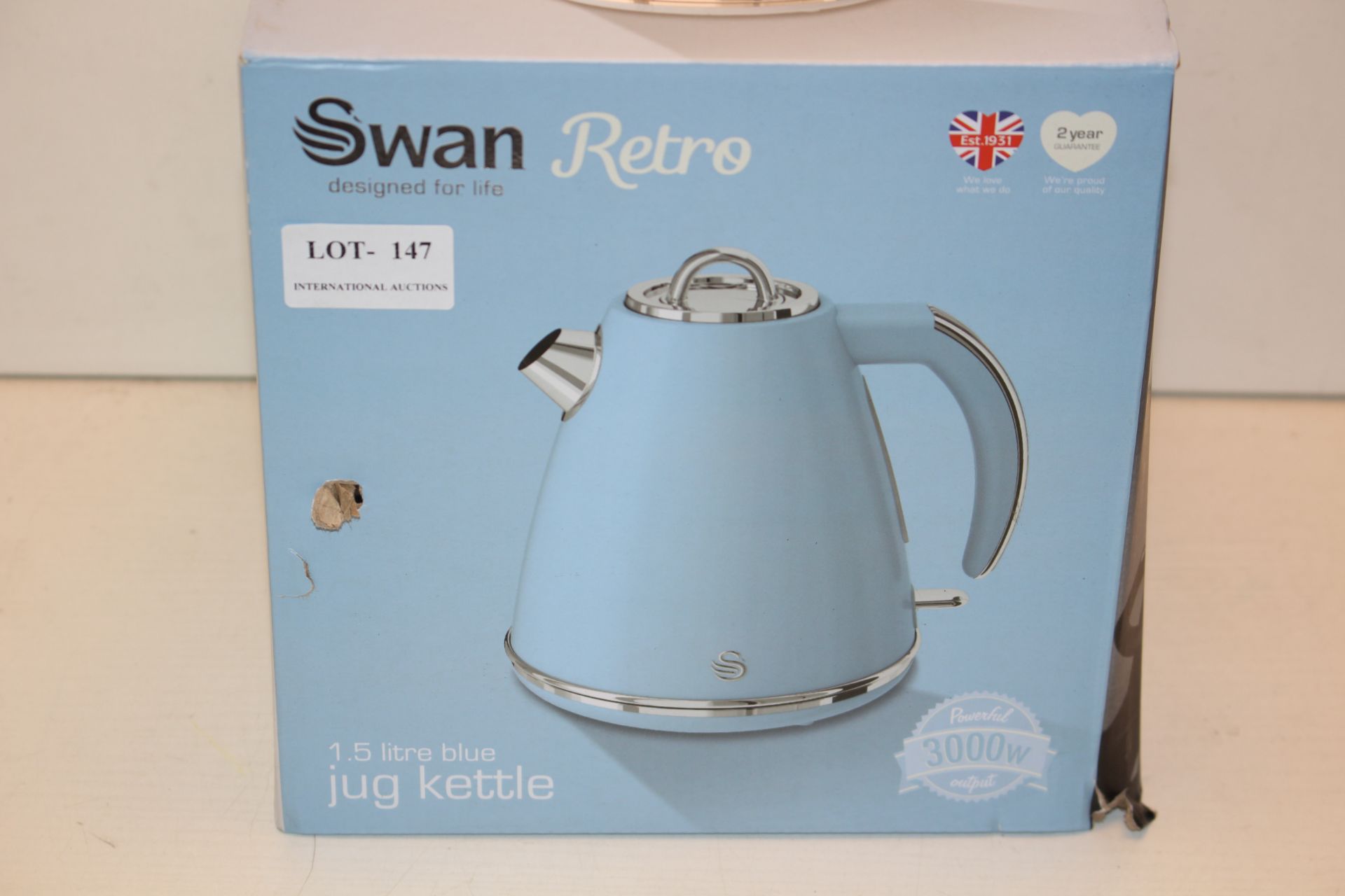 BOXED SWAN RETRO 1.5LITRE BLUE JUG KETTLE Condition ReportAppraisal Available on Request- All