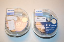 2X BOXED PHILIPS H7 HEAD LIGHTS Condition ReportAppraisal Available on Request- All Items are