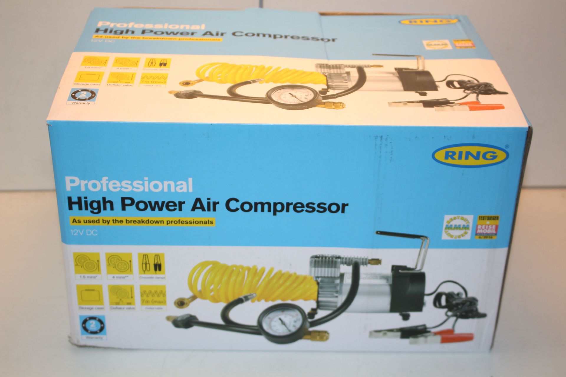 BOXED RING PROFESSIONAL HIGH POWER AIR COMPRESSOR RRP £136.99Condition ReportAppraisal Available