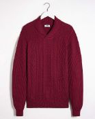 wine cable shawl neck jumper size small RRP £25Condition ReportBRAND NEW