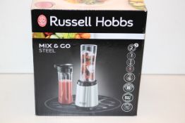 BOXED RUSSELL HOBBS MIX & GO STEEL PERSONAL BLENDER RRP £29.99Condition ReportAppraisal Available on