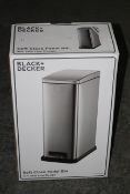 BOXED BLACK + DECKER SOFT CLOSE PEDAL BIN 20L SLIM LINE DESIGN RRP £51.99Condition ReportAppraisal