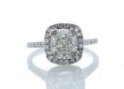 18ct White Gold Single Stone With Halo Setting Ring 2.63 Carats - Valued by IDI £55,793.00 - 18ct