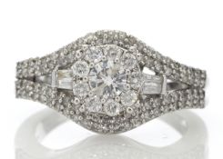 9ct White Gold Round Cluster Claw Set Diamond Ring 1.00 Carats - Valued by GIE £16,500.00 - 9ct