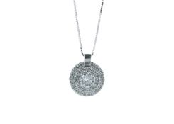 18ct White Gold Double Halo Diamond Pendant 0.75 Carats - Valued by IDI £5,375.00 - 18ct White