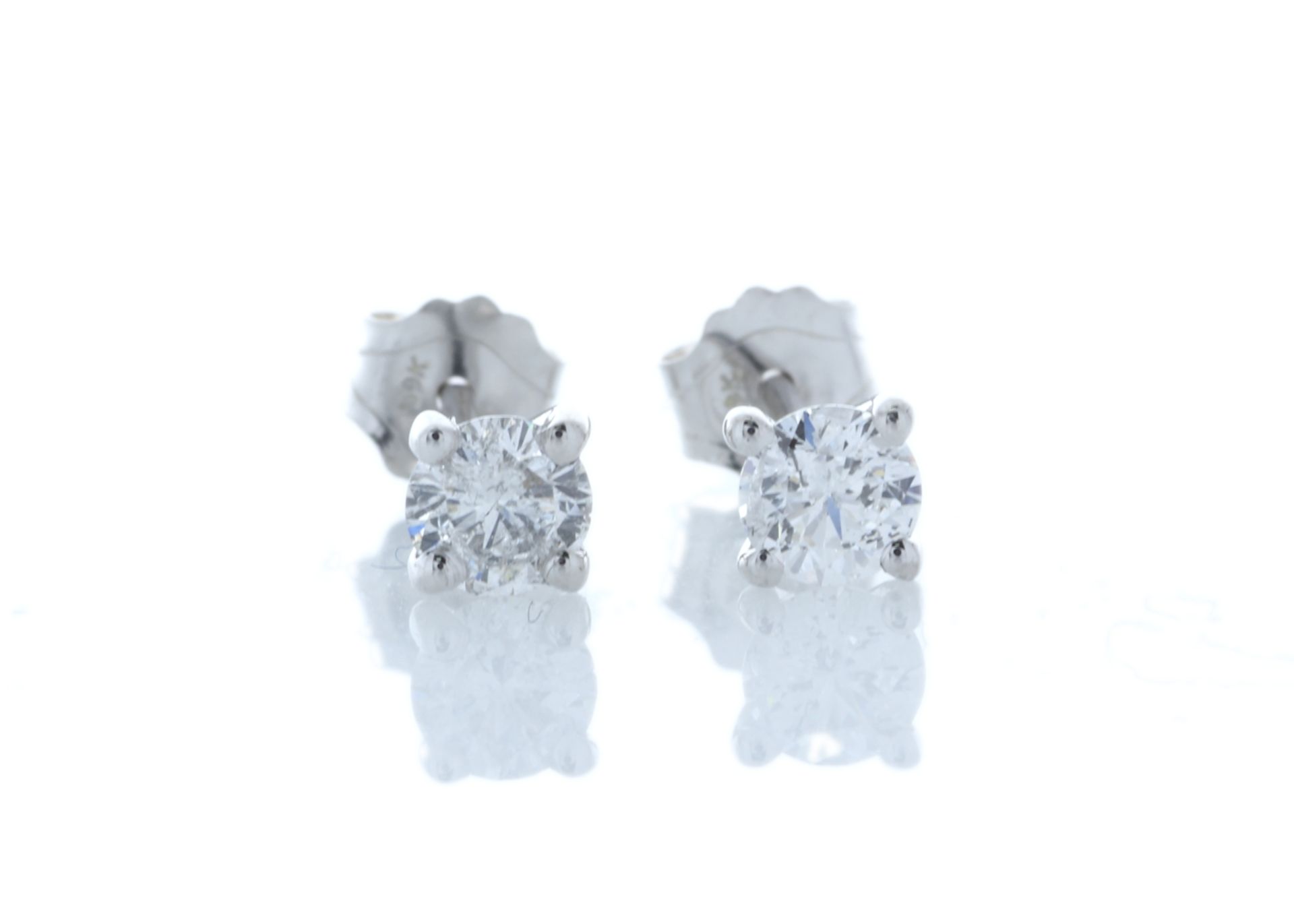 9ct White Gold Single Stone Claw Set Diamond Earring 0.42 Carats - Valued by GIE £3,450.00 - 9ct