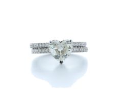 18ct White Gold Heart Shape Diamond Ring With Matching Band 2.22 (1.60) Carats - Valued by IDI £19,