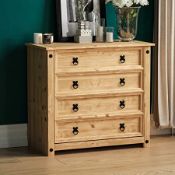 BOXED VIDA DESIGNS CORONA RUSTIC 5 DRAWER CHEST SOLID PINE WOOD RRP £180.00Condition ReportAppraisal