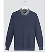 BRAND NEW Jacamo knitted navy woven collar sweater size XL45/47 RRP £35Condition ReportBRAND NEW