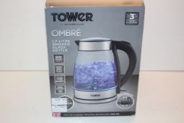 BOXED TOWER OMBRE 1.7LITRE SMOKED GLASS KETTLE RRP £33.72Condition ReportAppraisal Available on