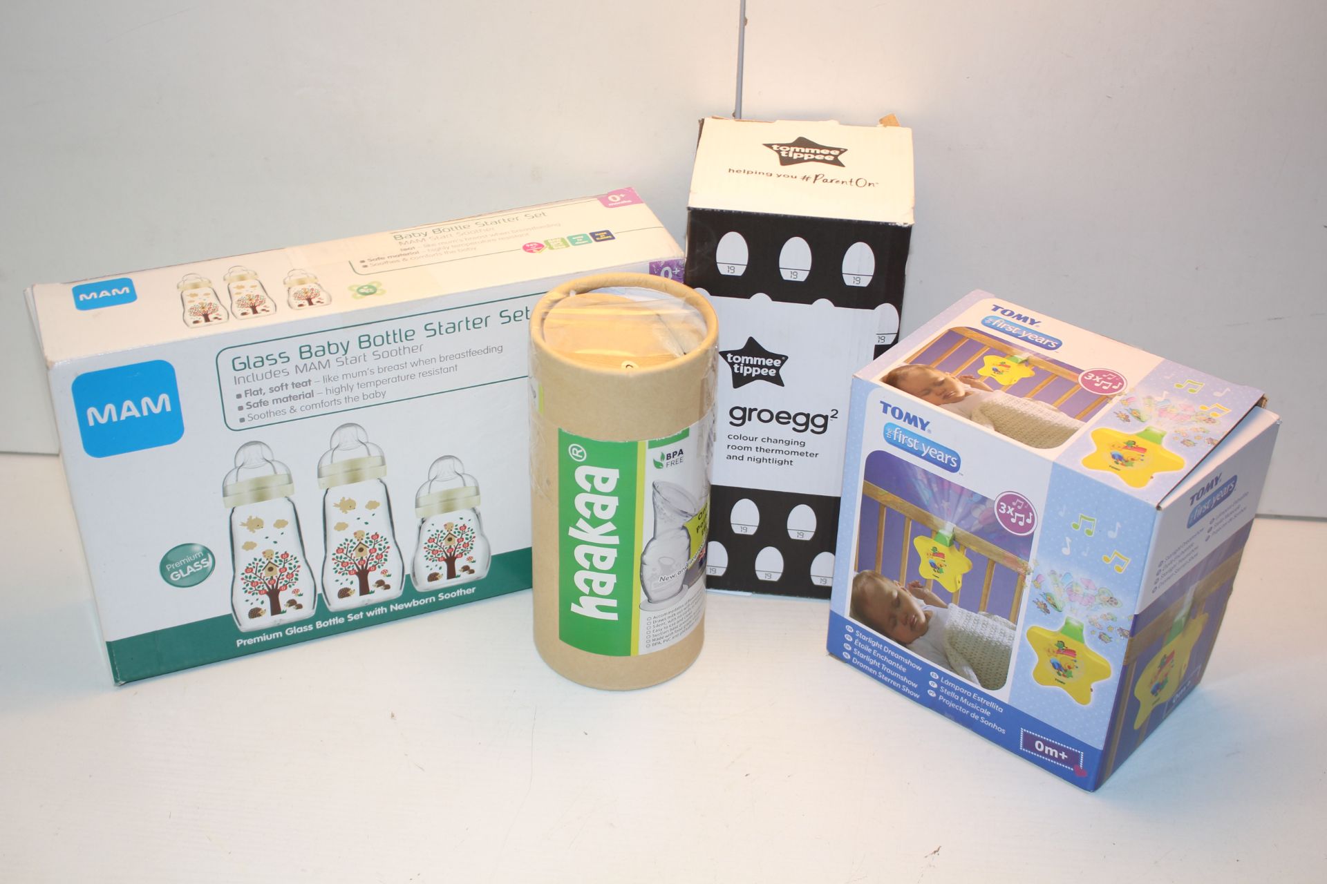 4X BOXED ASSORTED CHILDCARE ITEMS BY MAM, TOMY, TOMMEE TIPPEE & OTHER (IMAGE DEPICTS STOCK)Condition