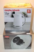 2X BOXED ASSORTED ITEMS TO INCLUDE MORPHY RICHARDS DUNE KETTLE & OXO GOOD GRIPS SALAD